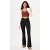 imageODODOS Womens Cross Waist Bootcut Yoga Pants with Inner Pocket Non See Through Bootleg Gym Workout PantsWave Black