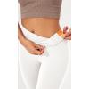 imageODODOS Womens Cross Waist Bootcut Yoga Pants with Inner Pocket Non See Through Bootleg Gym Workout PantsWhite