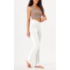 imageODODOS Womens Cross Waist Bootcut Yoga Pants with Inner Pocket Non See Through Bootleg Gym Workout PantsWhite