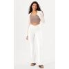 imageODODOS Womens Cross Waist Bootcut Yoga Pants with Inner Pocket Non See Through Bootleg Gym Workout PantsWhite