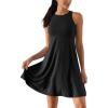 imageODODOS Casual Flare Tank Dress for Women Summer Sleeveless Sundress Mini Skater DressBlack