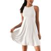 imageODODOS Casual Flare Tank Dress for Women Summer Sleeveless Sundress Mini Skater DressWhite