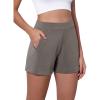 imageODODOS Modal Soft Relaxed Shorts with Pockets for Women High Wasit Casual ShortsDeep Grey