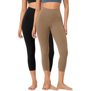 imageODODOS ODCLOUD 2Pack Buttery Soft Lounge Yoga Leggings for Women 23quot  25quot 28quot High Waist Yoga PantsBlacklight Brown