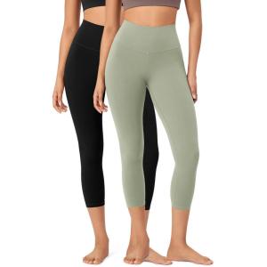 imageODODOS ODCLOUD 2Pack Buttery Soft Lounge Yoga Leggings for Women 23quot  25quot 28quot High Waist Yoga PantsBlacklime Stone