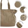 imageODODOS 18L SideCinch Shopper Bags Lightweight Shoulder Bag Tote Handbag for Shopping Workout Beach TravelBrown
