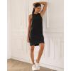 imageODODOS Modal Soft Loose Tank Dress for Women Casual Sleeveless Sundress with Kangaroo Pocket Summer DressBlack