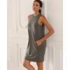 imageODODOS Modal Soft Loose Tank Dress for Women Casual Sleeveless Sundress with Kangaroo Pocket Summer DressDeep Grey