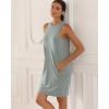 imageODODOS Modal Soft Loose Tank Dress for Women Casual Sleeveless Sundress with Kangaroo Pocket Summer DressGrey Blue