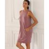 imageODODOS Modal Soft Loose Tank Dress for Women Casual Sleeveless Sundress with Kangaroo Pocket Summer DressMauve Pink