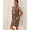 imageODODOS Modal Soft Loose Tank Dress for Women Casual Sleeveless Sundress with Kangaroo Pocket Summer DressNutria