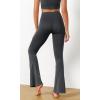 imageODODOS Seamless Flare Leggings for Women Ribbed High Waist Gym Workout Casual Bootcut Yoga PantsBlack