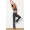 imageODODOS Seamless Flare Leggings for Women Ribbed High Waist Gym Workout Casual Bootcut Yoga PantsBlack