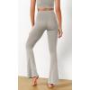 imageODODOS Seamless Flare Leggings for Women Ribbed High Waist Gym Workout Casual Bootcut Yoga PantsGrey