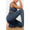 imageODODOS Seamless Flare Leggings for Women Ribbed High Waist Gym Workout Casual Bootcut Yoga PantsNavy
