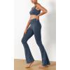 imageODODOS Seamless Flare Leggings for Women Ribbed High Waist Gym Workout Casual Bootcut Yoga PantsNavy