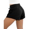 imageODODOS Womens Sweat Shorts with Pockets Cotton French Terry Drawstring Summer Workout Casual Lounge ShortsBlack