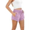 imageODODOS Womens Sweat Shorts with Pockets Cotton French Terry Drawstring Summer Workout Casual Lounge ShortsLilac