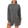 imageODODOS Modal Soft Long Sleeve Oversized Sweatshirts for Women Crew Neck Pullover TopsCharcoal