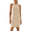 imageODODOS Modal Soft Loose Tank Dress for Women Casual Sleeveless Sundress with Kangaroo Pocket Summer DressBeige