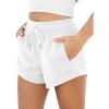 imageODODOS Womens Sweat Shorts with Pockets Cotton French Terry Drawstring Summer Workout Casual Lounge ShortsWhite