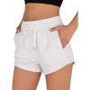 imageODODOS Womens Sweat Shorts with Pockets Cotton French Terry Drawstring Summer Workout Casual Lounge ShortsWhite Heather