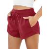 imageODODOS Womens Sweat Shorts with Pockets Cotton French Terry Drawstring Summer Workout Casual Lounge ShortsWine