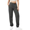imageODODOS Womens Sweatpants Cotton French Terry High Waist Drawstring Casual Lounge Pants with PocketsCharcoal