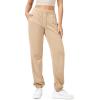 imageODODOS Womens Sweatpants Cotton French Terry High Waist Drawstring Casual Lounge Pants with PocketsKhaki