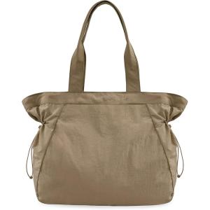 imageODODOS 18L SideCinch Shopper Bags Lightweight Shoulder Bag Tote Handbag for Shopping Workout Beach TravelBrown