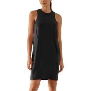 imageODODOS Modal Soft Loose Tank Dress for Women Casual Sleeveless Sundress with Kangaroo Pocket Summer DressBlack