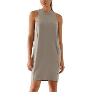 imageODODOS Modal Soft Loose Tank Dress for Women Casual Sleeveless Sundress with Kangaroo Pocket Summer DressKhaki