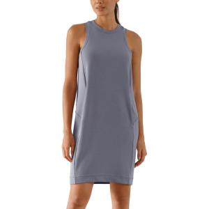 imageODODOS Modal Soft Loose Tank Dress for Women Casual Sleeveless Sundress with Kangaroo Pocket Summer DressPurple Gray