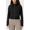 imageODODOS FullZip Cropped Hoodies for Women Fleece Lined Long Sleeve Crop Sweatshirts with Thumb HoleBlack