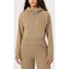 imageODODOS FullZip Cropped Hoodies for Women Fleece Lined Long Sleeve Crop Sweatshirts with Thumb HoleKhaki