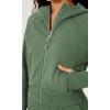 imageODODOS FullZip Cropped Hoodies for Women Fleece Lined Long Sleeve Crop Sweatshirts with Thumb HoleMedium Olive