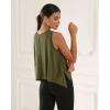 imageODODOS Modal Soft Sleeveless Crop Top for Women Athletic Tee Gym Workout Cropped Yoga TankArmy Crop