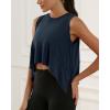 imageODODOS Modal Soft Sleeveless Crop Top for Women Athletic Tee Gym Workout Cropped Yoga TankMidnight Crop