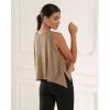 imageODODOS Modal Soft Sleeveless Crop Top for Women Athletic Tee Gym Workout Cropped Yoga TankPeanut Crop