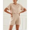 imageODODOS Modal Soft Wide Leg Shorts for Women High Waist Casual Relaxed Shorts with PocketsInseam 4quot 6quotBeige