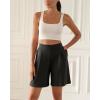 imageODODOS Modal Soft Wide Leg Shorts for Women High Waist Casual Relaxed Shorts with PocketsInseam 4quot 6quotBlack