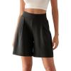 imageODODOS Modal Soft Wide Leg Shorts for Women High Waist Casual Relaxed Shorts with PocketsInseam 4quot 6quotBlack