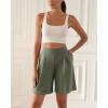 imageODODOS Modal Soft Wide Leg Shorts for Women High Waist Casual Relaxed Shorts with PocketsInseam 4quot 6quotDark Sage