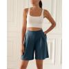 imageODODOS Modal Soft Wide Leg Shorts for Women High Waist Casual Relaxed Shorts with PocketsInseam 4quot 6quotDeep Blue