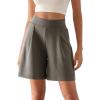imageODODOS Modal Soft Wide Leg Shorts for Women High Waist Casual Relaxed Shorts with PocketsInseam 4quot 6quotDeep Grey