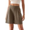 imageODODOS Modal Soft Wide Leg Shorts for Women High Waist Casual Relaxed Shorts with PocketsInseam 4quot 6quotEspresso