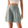 imageODODOS Modal Soft Wide Leg Shorts for Women High Waist Casual Relaxed Shorts with PocketsInseam 4quot 6quotGrey Blue
