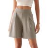 imageODODOS Modal Soft Wide Leg Shorts for Women High Waist Casual Relaxed Shorts with PocketsInseam 4quot 6quotKhaki