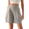 imageODODOS Modal Soft Wide Leg Shorts for Women High Waist Casual Relaxed Shorts with PocketsInseam 4quot 6quotLight Gray