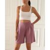 imageODODOS Modal Soft Wide Leg Shorts for Women High Waist Casual Relaxed Shorts with PocketsInseam 4quot 6quotMauve Pink
